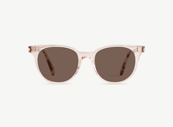 Front view of a pair of eyeglasses called the Aesthete in Rose