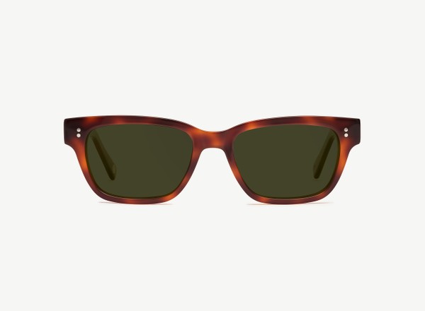 Front view of a pair of eyeglasses called the Exec in Cognac