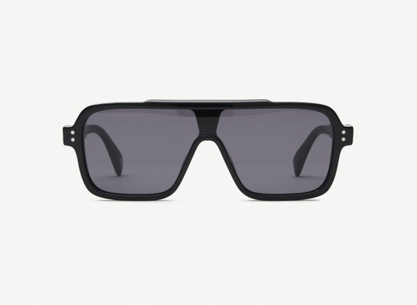 Front view of a pair of eyeglasses called the Rider in Black