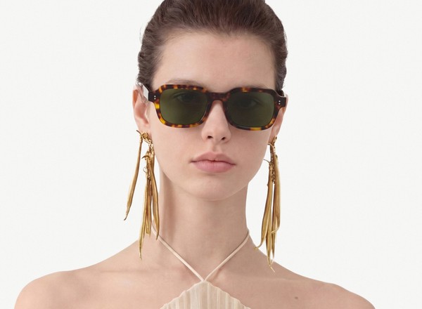 Front view of a pair of eyeglasses called the Prophet in Tortoise