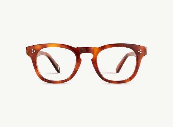 Front view of a pair of eyeglasses called the Diva in Amber