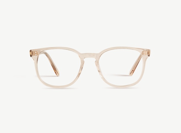 Front view of a pair of eyeglasses called the Superhero in Nude