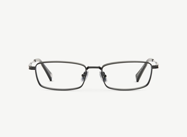 Front view of a pair of eyeglasses called the Analyst in Zirconium