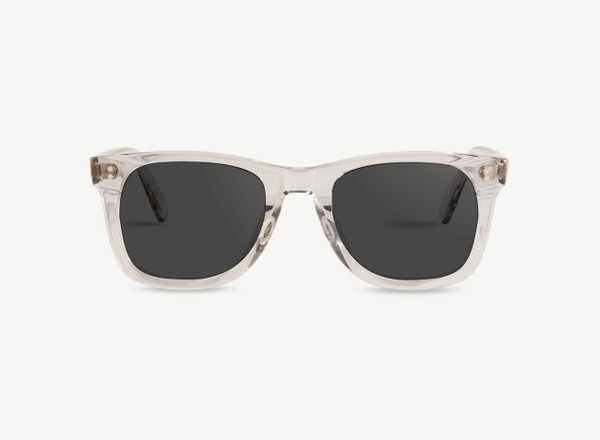 Front view of a pair of eyeglasses called the Mentor in Smoke