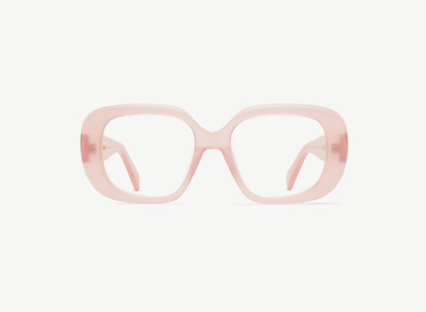 Front view of a pair of eyeglasses called the Fan in Blush