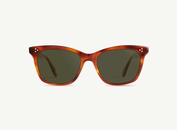 Front view of a pair of eyeglasses called the Model in Amber