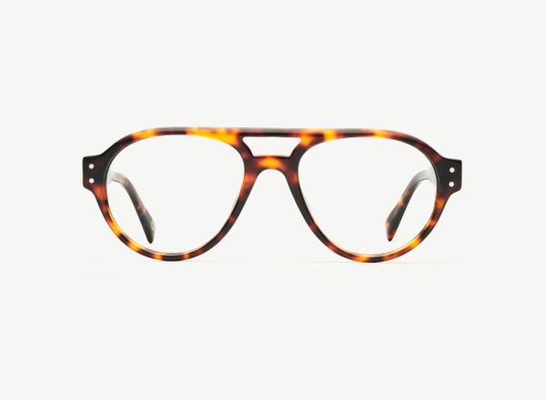 Front view of a pair of eyeglasses called the Sailor in Tortoise
