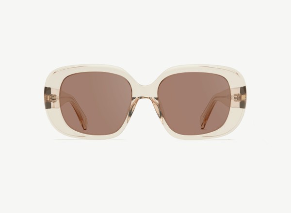 Front view of a pair of eyeglasses called the Fan in Nude