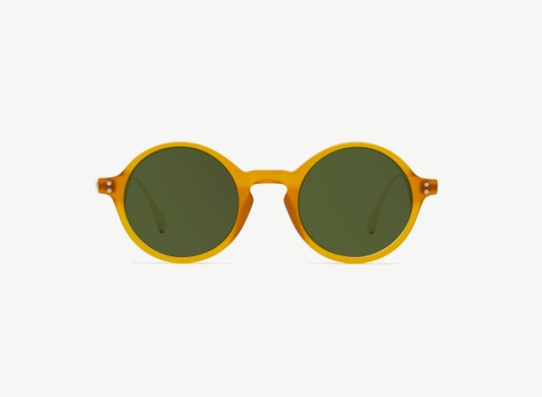 Front view of a pair of eyeglasses called the Curator in Marigold