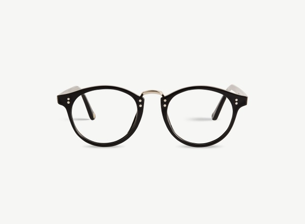Front view of a pair of eyeglasses called the Saint in Black