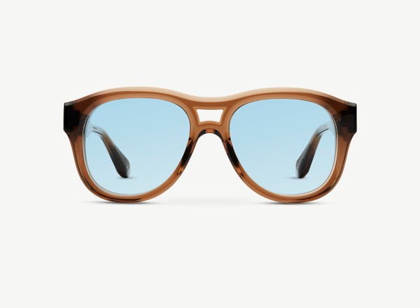Front view of a pair of eyeglasses called the Salva in Cocoa