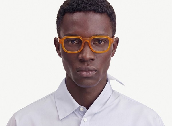Front view of a pair of eyeglasses called the Prophet in Marigold