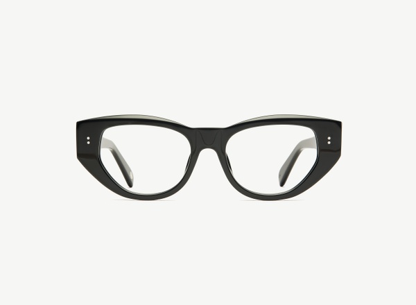 Front view of a pair of eyeglasses called the Rebel in Black