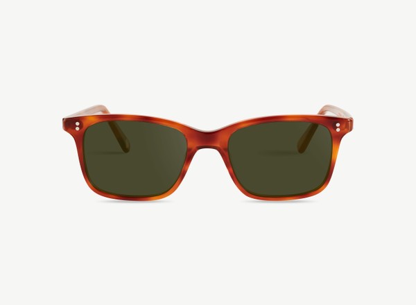 Front view of a pair of eyeglasses called the Thinker in Amber