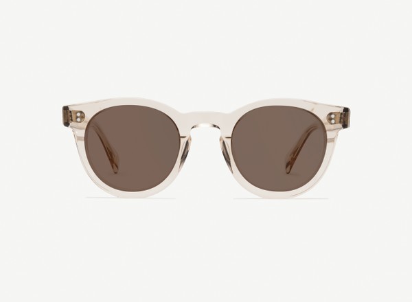 Front view of a pair of eyeglasses called the Messenger in Nude