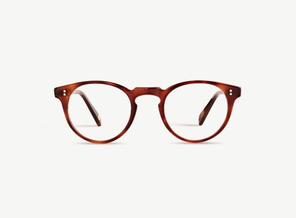 Front view of a pair of eyeglasses called the Bohemian in Havana