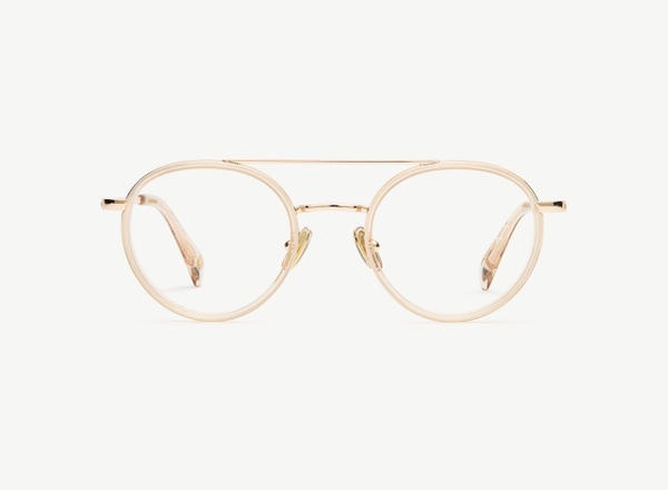 Front view of a pair of eyeglasses called the Prospect in Nude