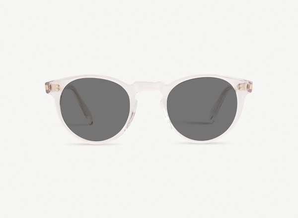 Front view of a pair of eyeglasses called the Bohemian in Crystal