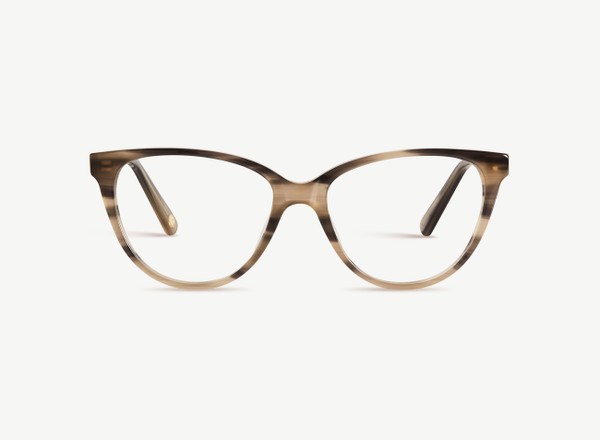 Front view of a pair of eyeglasses called the Cutie in Ash