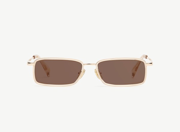 Front view of a pair of eyeglasses called the Pulse in Nude