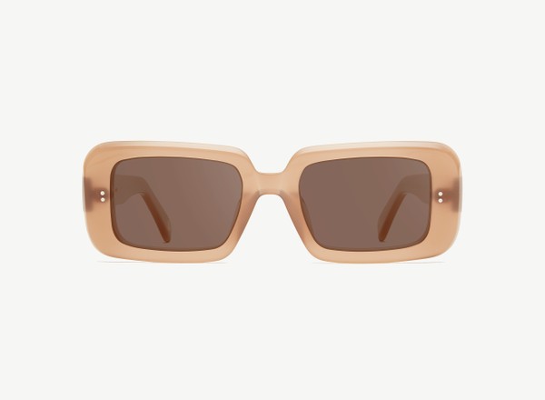 Front view of a pair of eyeglasses called the Boss in Hazelnut