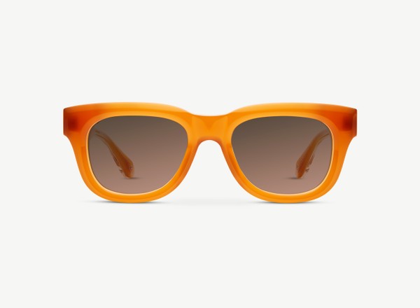 Front view of a pair of eyeglasses called the Tony in Terracotta