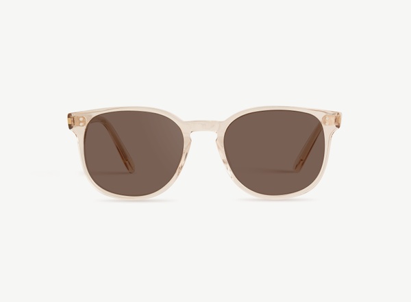 Front view of a pair of eyeglasses called the Superhero in Nude