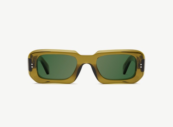 A pair of eyeglasses called the Ripple in Olive colour