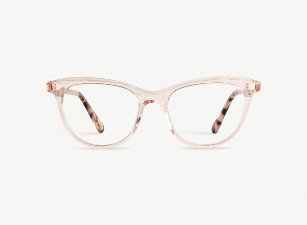 Front view of a pair of eyeglasses called the Ballerina in Rose