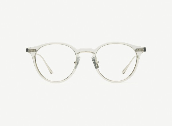 Front view of a pair of eyeglasses called the Lyricist in Smoke