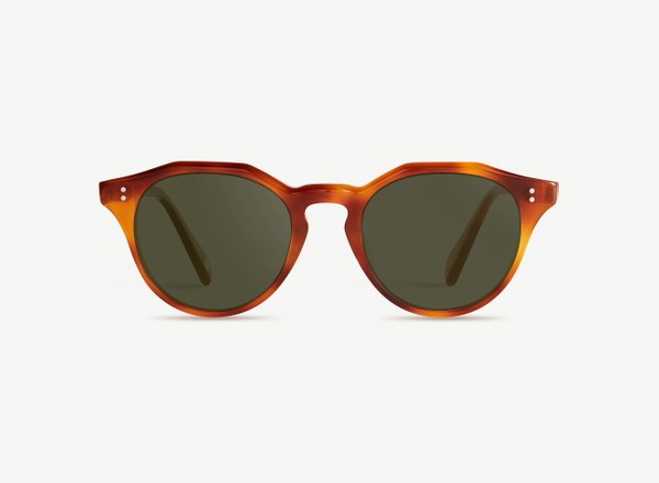 Front view of a pair of eyeglasses called the Maestro in Amber