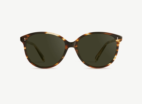 Front view of a pair of eyeglasses called the Stylist in Tobacco