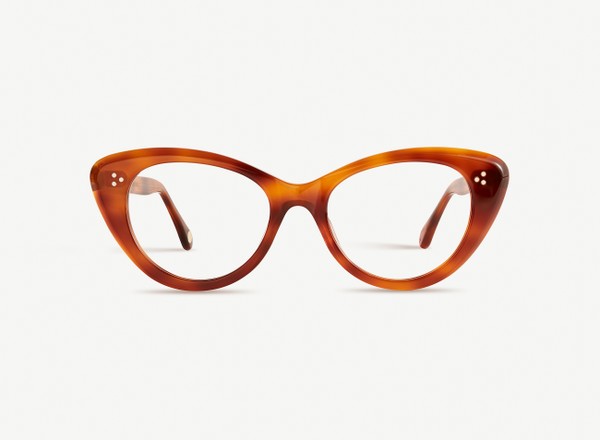 Front view of a pair of eyeglasses called the Icon in Amber