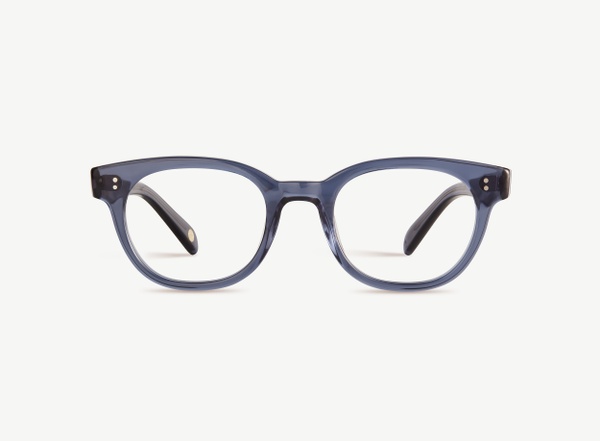 Front view of a pair of eyeglasses called the Epicure in Midnight