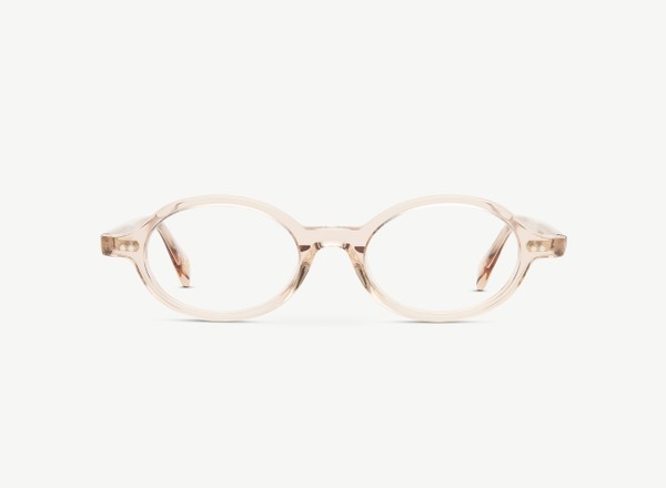 Front view of a pair of eyeglasses called the Archivist in Nude