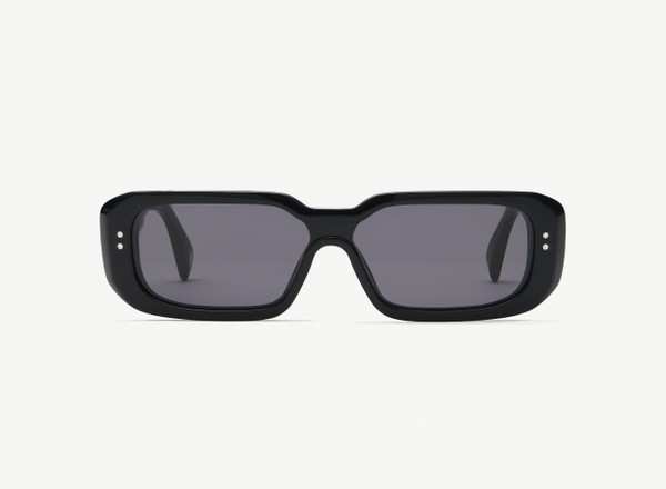 Front view of a pair of eyeglasses called the Cyclops in Black