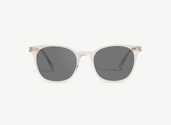 Front view of a pair of eyeglasses called the Pro in Crystal