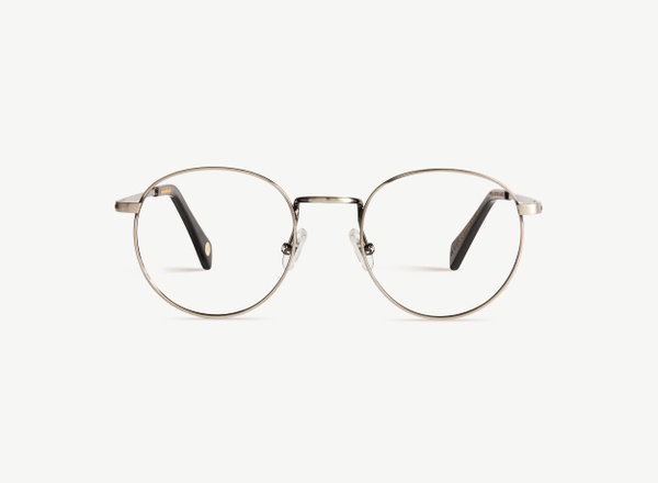 Front view of a pair of eyeglasses called the Daydreamer in Gunmetal