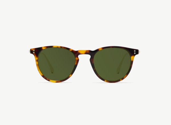 Front view of a pair of eyeglasses called the Mediator in Tortoise