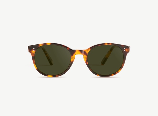 Front view of a pair of eyeglasses called the Londoner in Tortoise