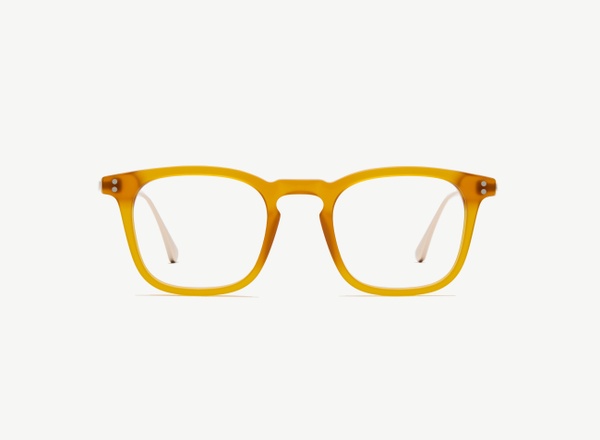 Front view of a pair of eyeglasses called the Engineer in Marigold