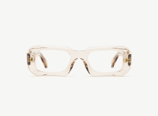 Front view of a pair of eyeglasses called the Ripple in Nude