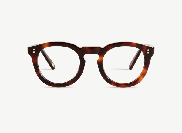 Front view of a pair of eyeglasses called the Charmer in Cognac