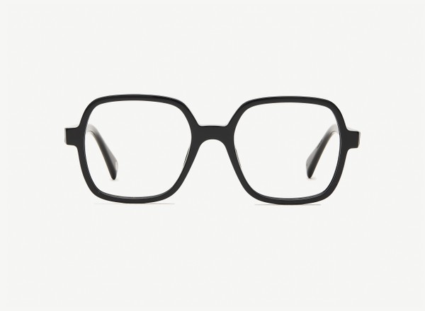 Front view of a pair of eyeglasses called the Reporter in Black