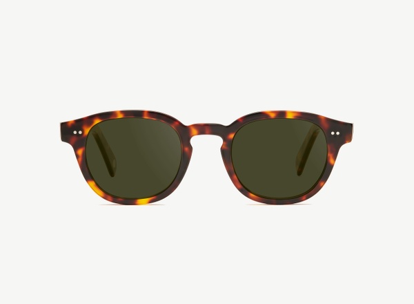 Front view of a pair of eyeglasses called the Performer in Tortoise