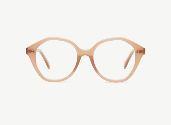 Front view of a pair of eyeglasses called the Angel in Hazelnut