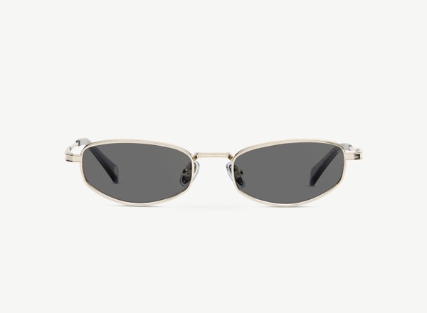 Front view of a pair of eyeglasses called the Whisperer in Silver