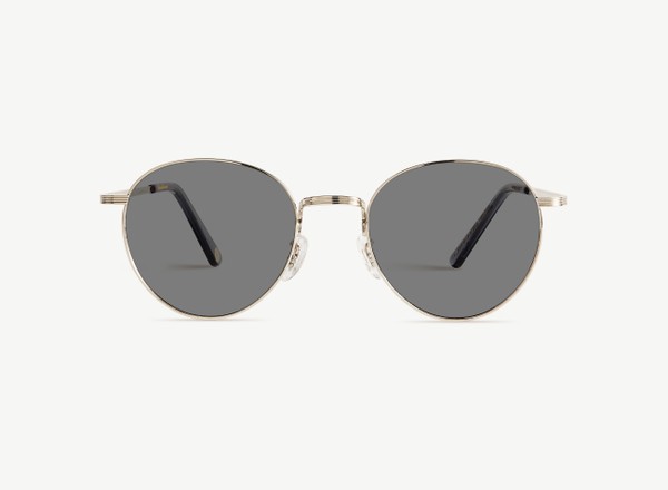 Front view of a pair of eyeglasses called the Prodigy in Silver