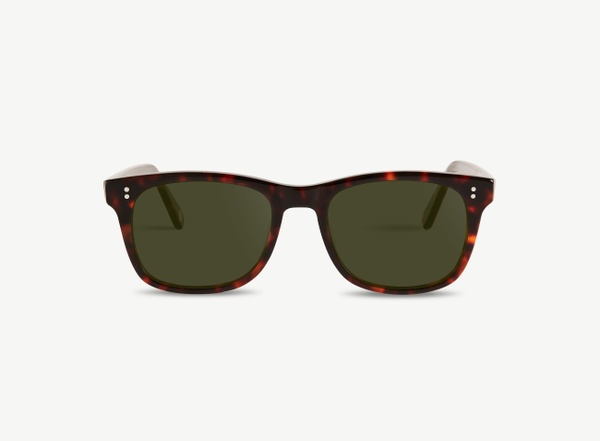 Front view of a pair of eyeglasses called the Founder in Espresso