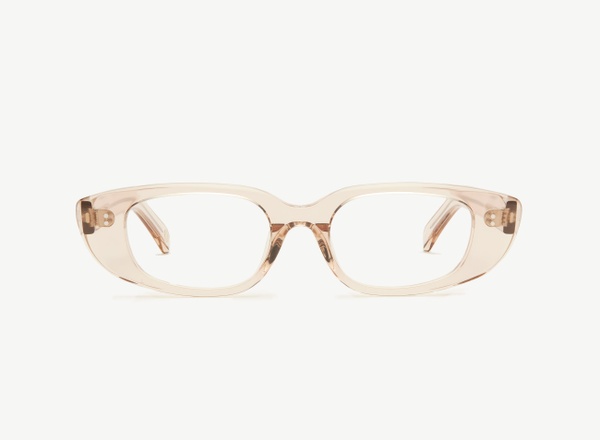 Front view of a pair of eyeglasses called the Darling in Nude
